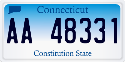 CT license plate AA48331