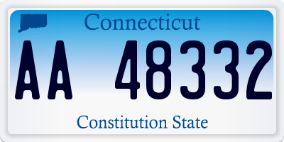 CT license plate AA48332