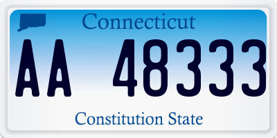 CT license plate AA48333