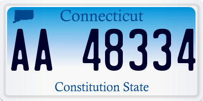 CT license plate AA48334