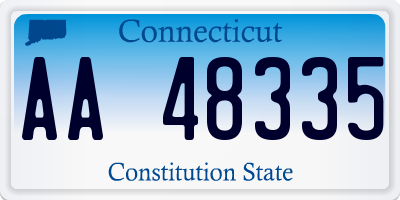 CT license plate AA48335