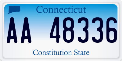 CT license plate AA48336