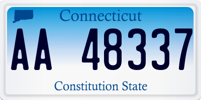CT license plate AA48337