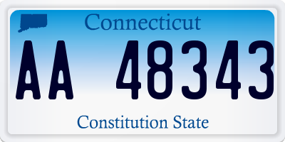 CT license plate AA48343