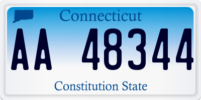 CT license plate AA48344