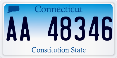 CT license plate AA48346