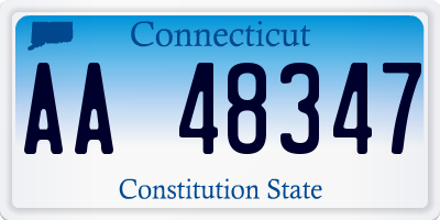 CT license plate AA48347