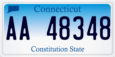 CT license plate AA48348