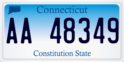 CT license plate AA48349