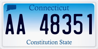 CT license plate AA48351