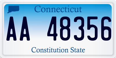 CT license plate AA48356