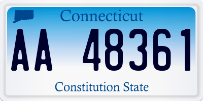 CT license plate AA48361