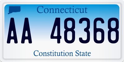 CT license plate AA48368