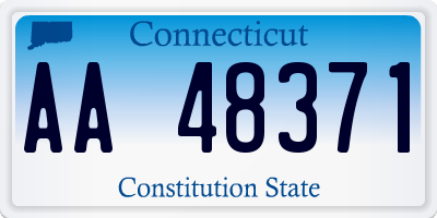 CT license plate AA48371