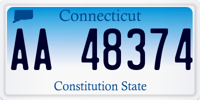 CT license plate AA48374