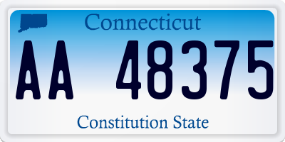 CT license plate AA48375