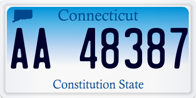 CT license plate AA48387