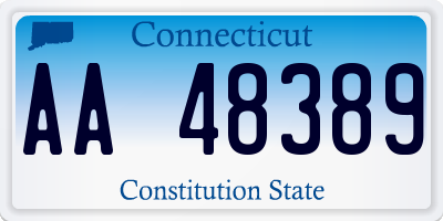 CT license plate AA48389