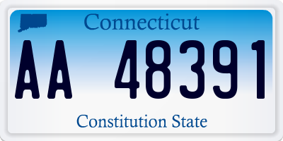 CT license plate AA48391