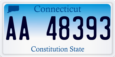 CT license plate AA48393