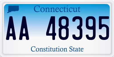 CT license plate AA48395