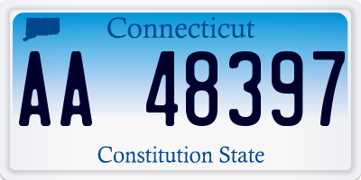 CT license plate AA48397