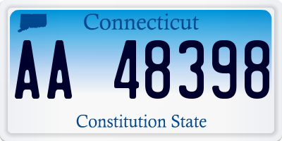 CT license plate AA48398