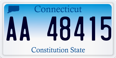 CT license plate AA48415