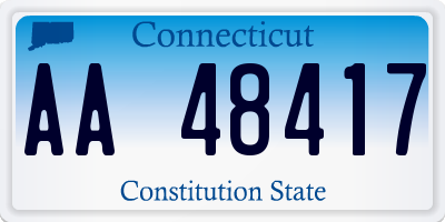 CT license plate AA48417