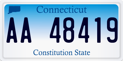 CT license plate AA48419
