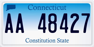 CT license plate AA48427