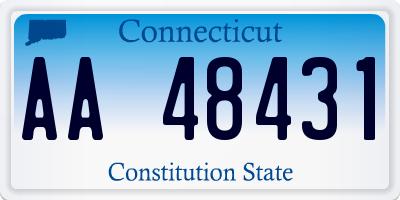 CT license plate AA48431
