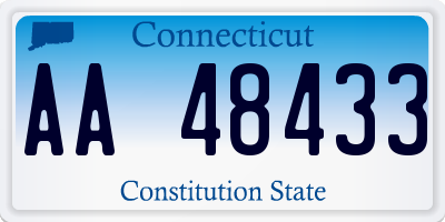 CT license plate AA48433