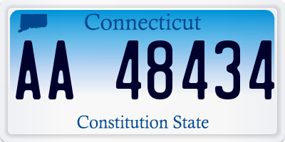 CT license plate AA48434