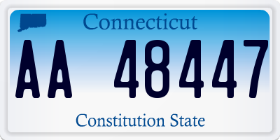 CT license plate AA48447