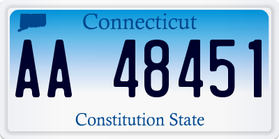 CT license plate AA48451