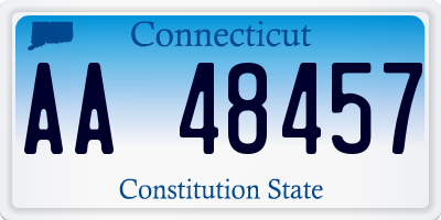 CT license plate AA48457