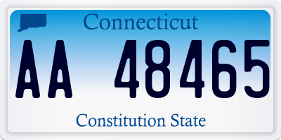 CT license plate AA48465