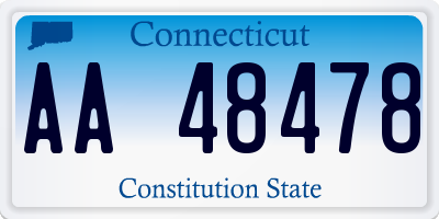 CT license plate AA48478