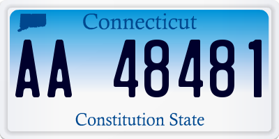 CT license plate AA48481