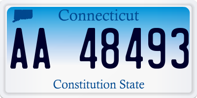 CT license plate AA48493