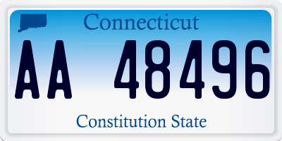 CT license plate AA48496