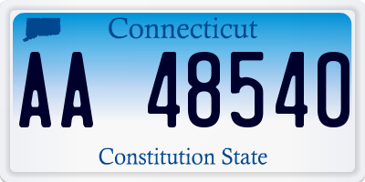 CT license plate AA48540