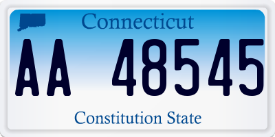 CT license plate AA48545