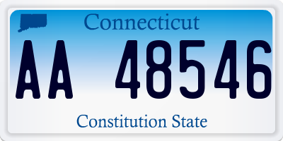CT license plate AA48546