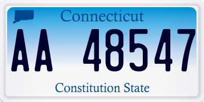 CT license plate AA48547