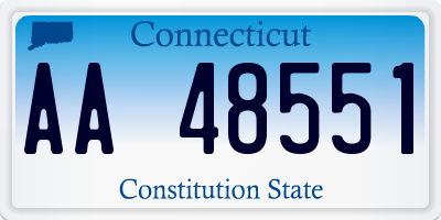 CT license plate AA48551