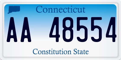 CT license plate AA48554