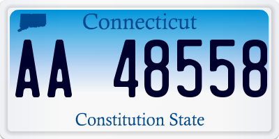 CT license plate AA48558