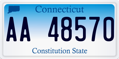 CT license plate AA48570